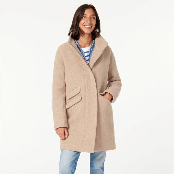 J.Crew Cocoon Coat stadium cloth wool sandstone jacket size 0 - Picture 11 of 11